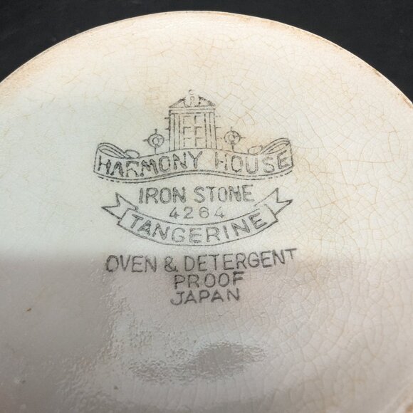 Vintage Harmony House Iron Stone 4264 Tangerine Pattern 8 Oz Creamer - Picture 8 of 8